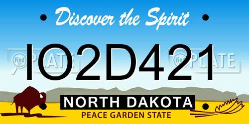 IO2D421 North Dakota License Plate