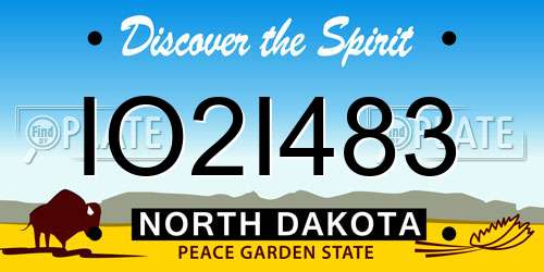IO2I483 North Dakota License Plate