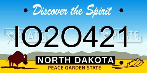 IO2O421 North Dakota License Plate