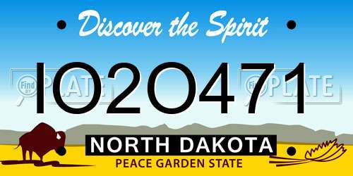 IO2O471 North Dakota License Plate