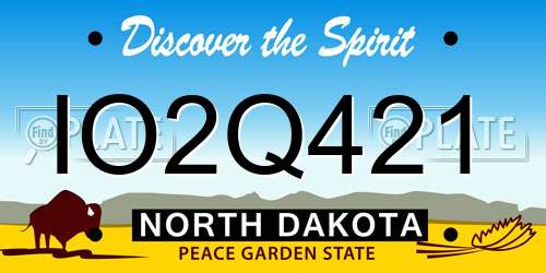 IO2Q421 North Dakota License Plate