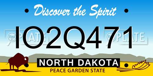 IO2Q471 North Dakota License Plate