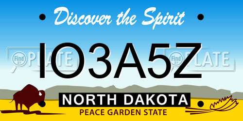 IO3A5Z North Dakota License Plate