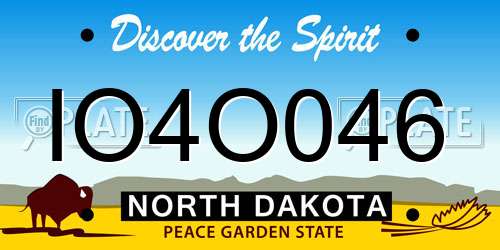 IO4O046 North Dakota License Plate