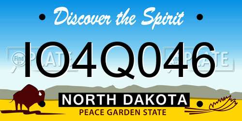 IO4Q046 North Dakota License Plate