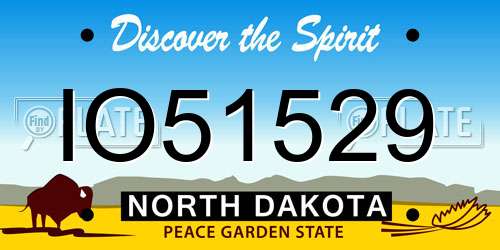 IO51529 North Dakota License Plate