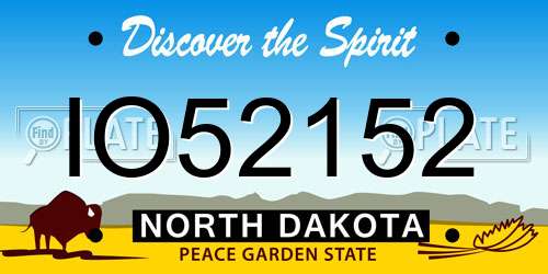 IO52152 North Dakota License Plate