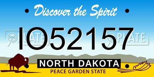 IO52157 North Dakota License Plate