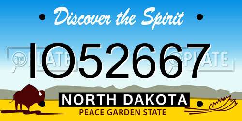 IO52667 North Dakota License Plate