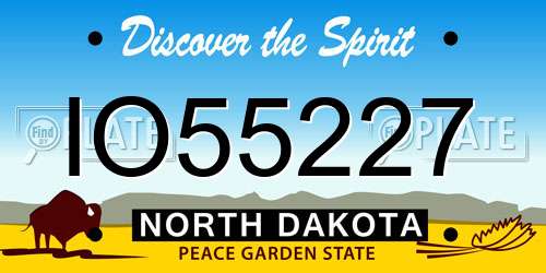 IO55227 North Dakota License Plate