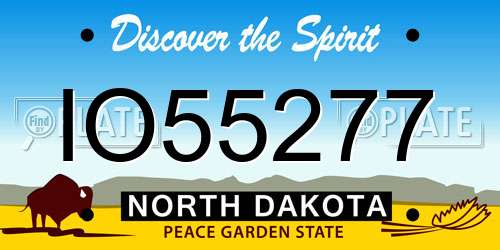 IO55277 North Dakota License Plate