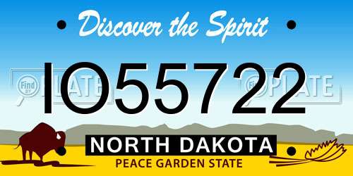 IO55722 North Dakota License Plate