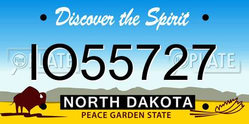 IO55727 North Dakota License Plate
