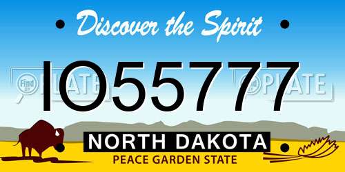 IO55777 North Dakota License Plate