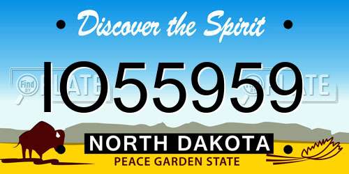 IO55959 North Dakota License Plate