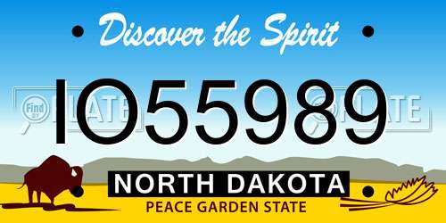 IO55989 North Dakota License Plate