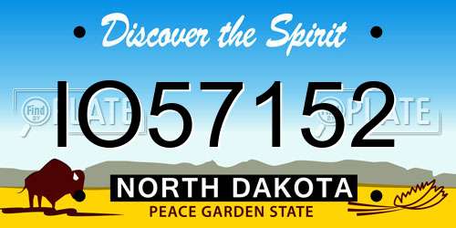 IO57152 North Dakota License Plate