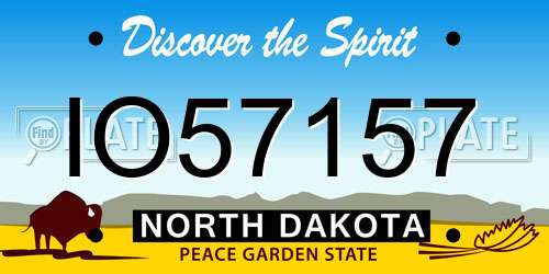 IO57157 North Dakota License Plate