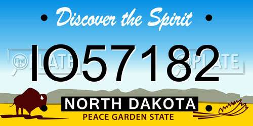 IO57182 North Dakota License Plate