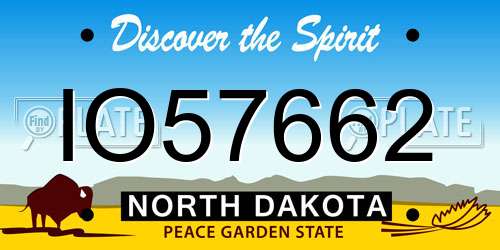 IO57662 North Dakota License Plate