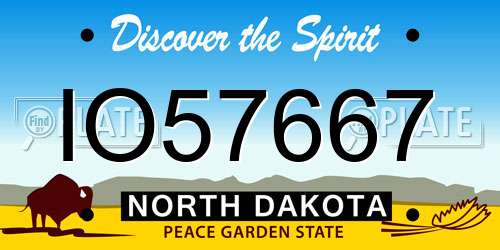 IO57667 North Dakota License Plate