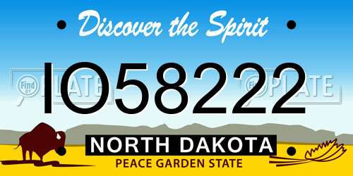 IO58222 North Dakota License Plate