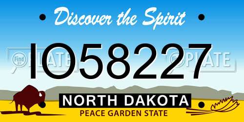 IO58227 North Dakota License Plate