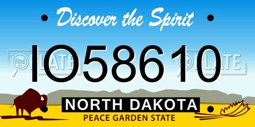 IO58610 North Dakota License Plate