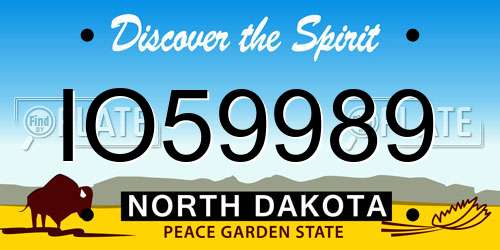 IO59989 North Dakota License Plate