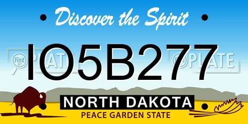 IO5B277 North Dakota License Plate