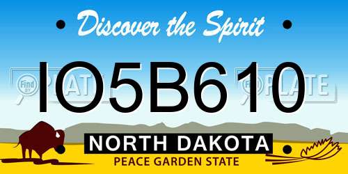 IO5B610 North Dakota License Plate
