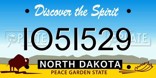 IO5I529 North Dakota License Plate