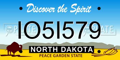 IO5I579 North Dakota License Plate