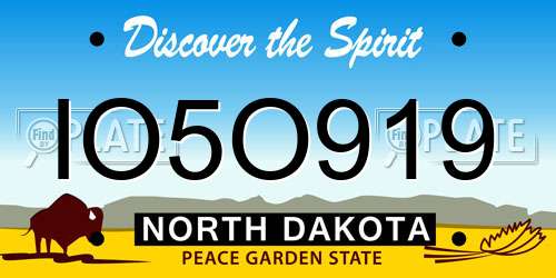 IO5O919 North Dakota License Plate