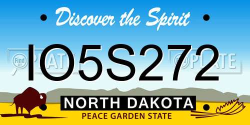 IO5S272 North Dakota License Plate