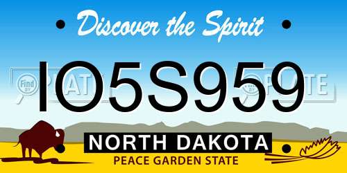 IO5S959 North Dakota License Plate