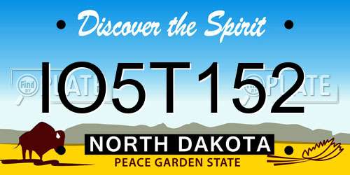 IO5T152 North Dakota License Plate