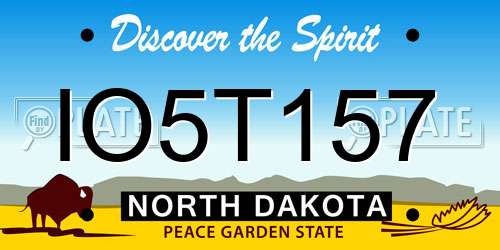 IO5T157 North Dakota License Plate