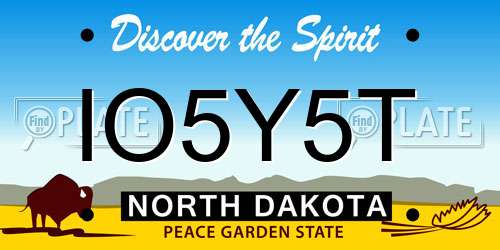 IO5Y5T North Dakota License Plate