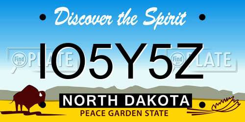 IO5Y5Z North Dakota License Plate