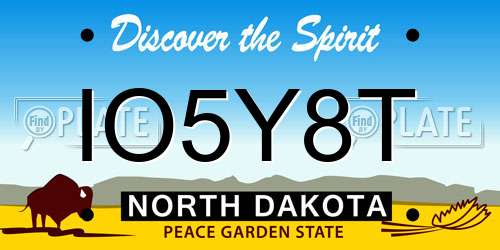 IO5Y8T North Dakota License Plate
