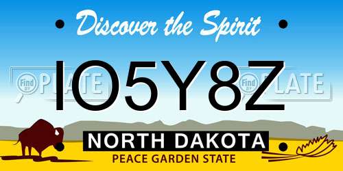 IO5Y8Z North Dakota License Plate
