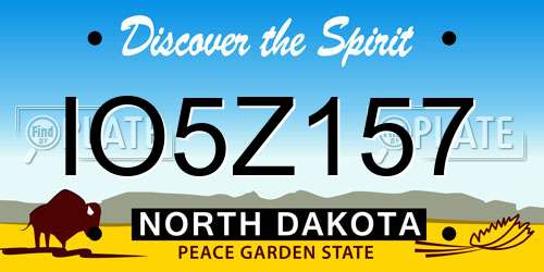 IO5Z157 North Dakota License Plate