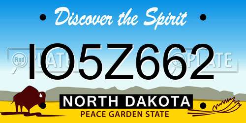 IO5Z662 North Dakota License Plate