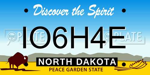 IO6H4E North Dakota License Plate