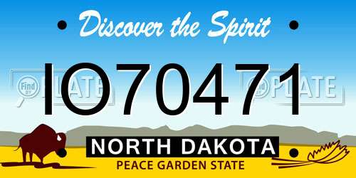IO70471 North Dakota License Plate