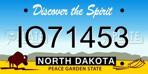 IO71453 North Dakota License Plate