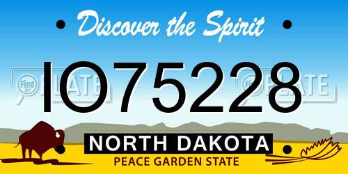 IO75228 North Dakota License Plate
