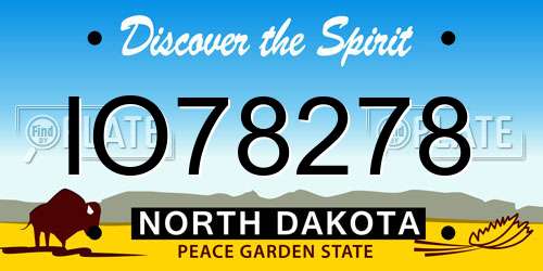 IO78278 North Dakota License Plate