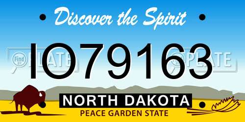 IO79163 North Dakota License Plate